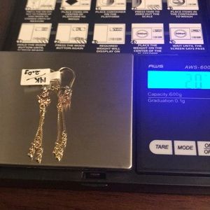 14k Tri-color Dangle Earrings